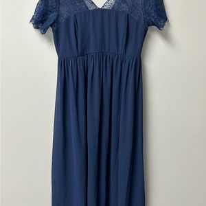 Formal navy blue maternity stress.